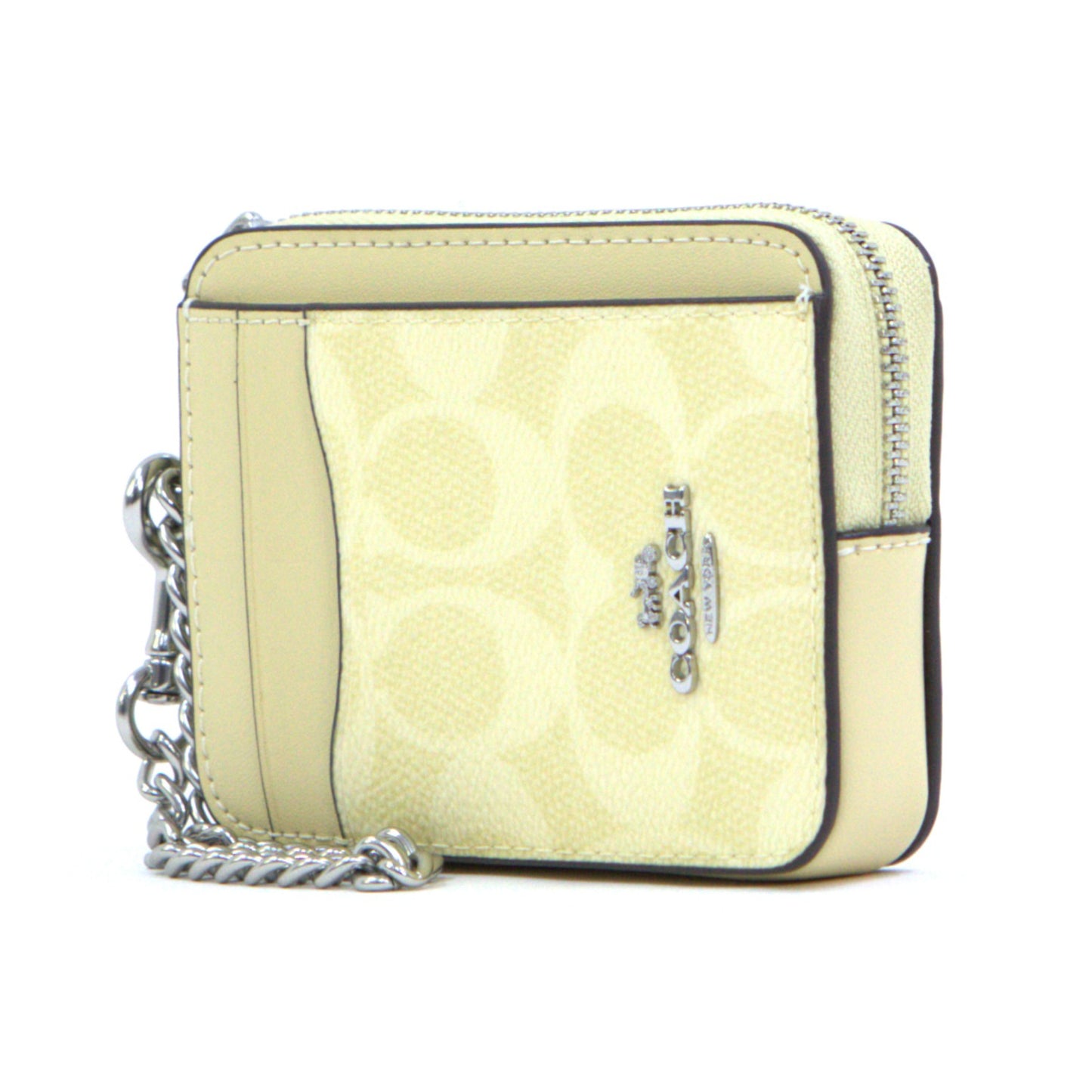 COACH CW883 ZIP CARD CASE SIGNATURE HAY