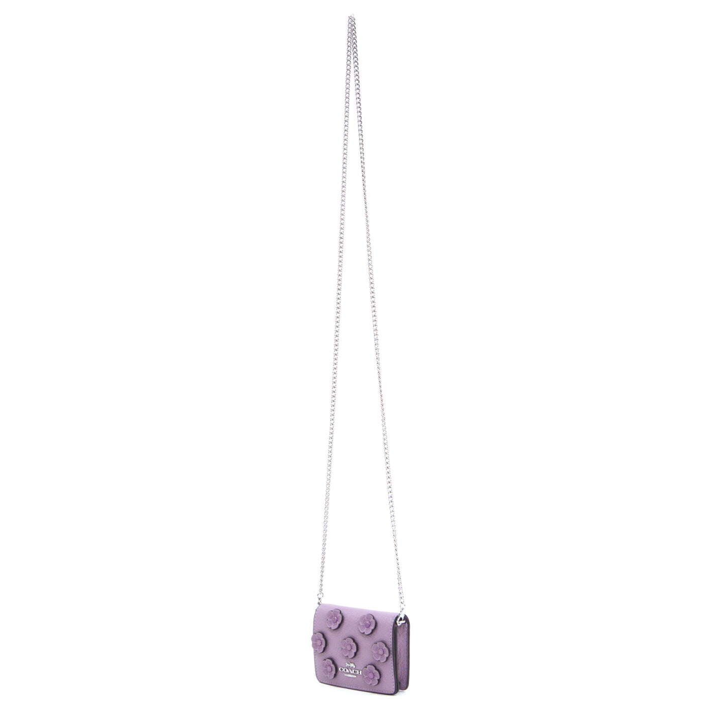 COACH CAL71 MINI WALLET ON CHAIN APLQ LILAC