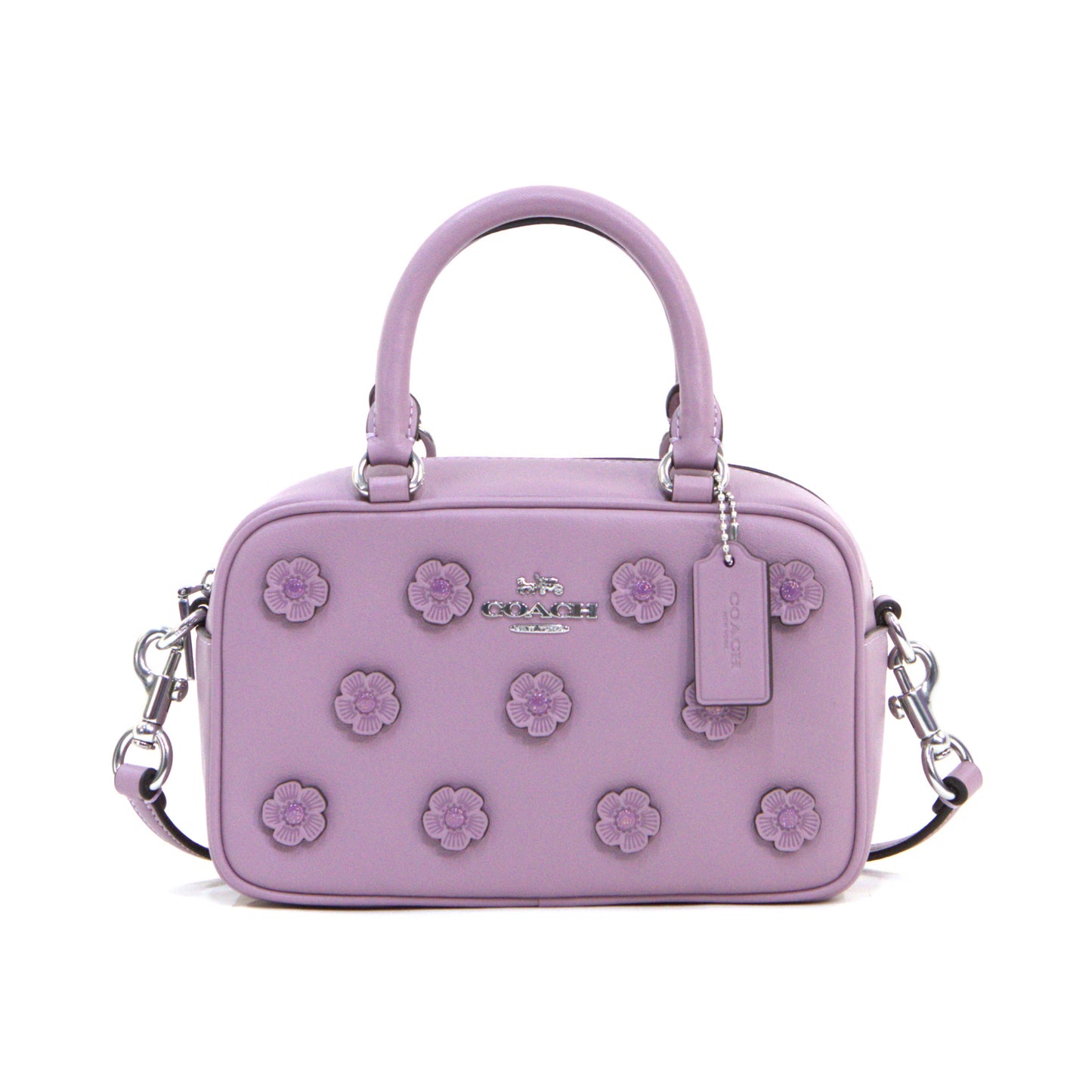 COACH CAJ99 SATCHEL CROSSBODY FLORAL APLQ LILAC
