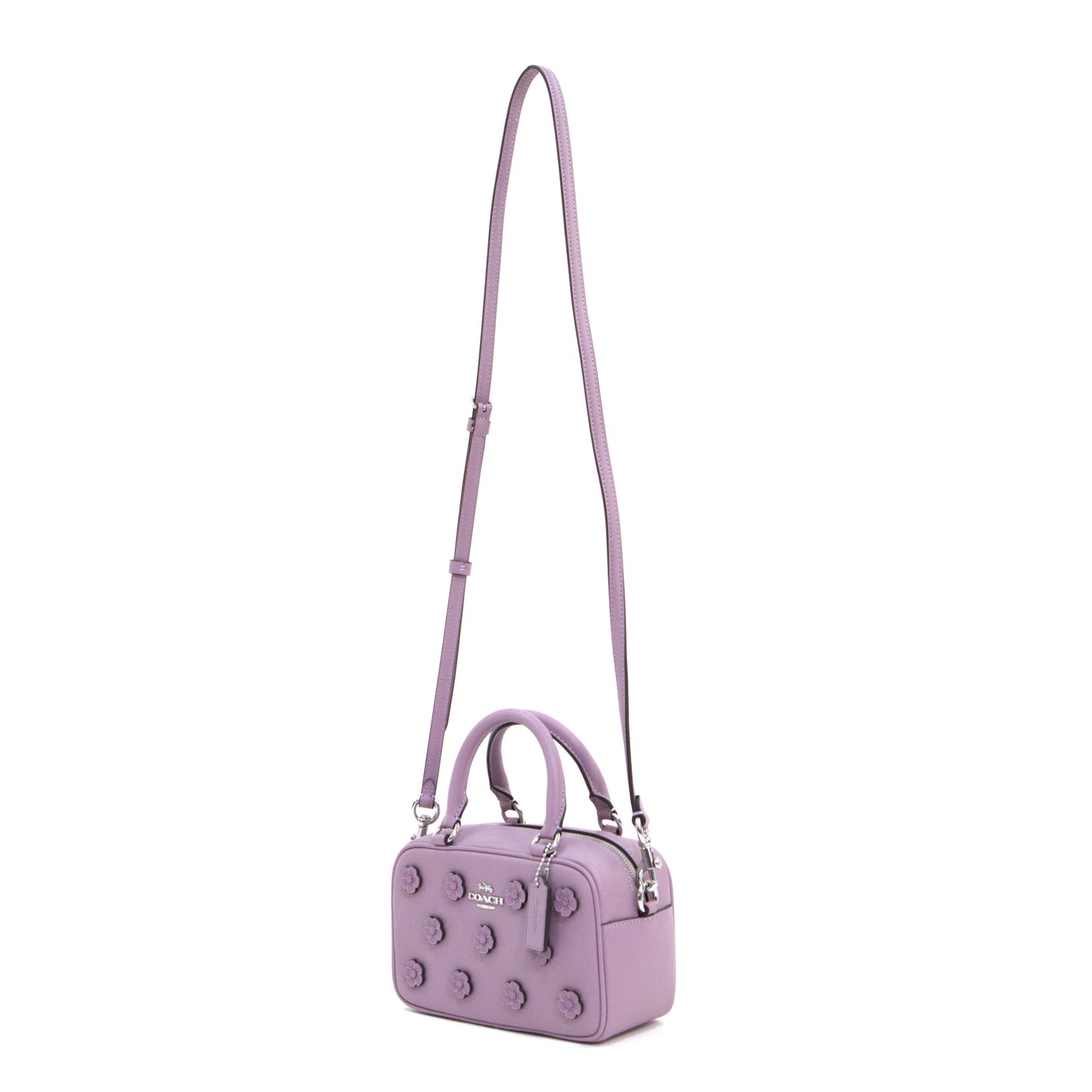 COACH CAJ99 SATCHEL CROSSBODY FLORAL APLQ LILAC