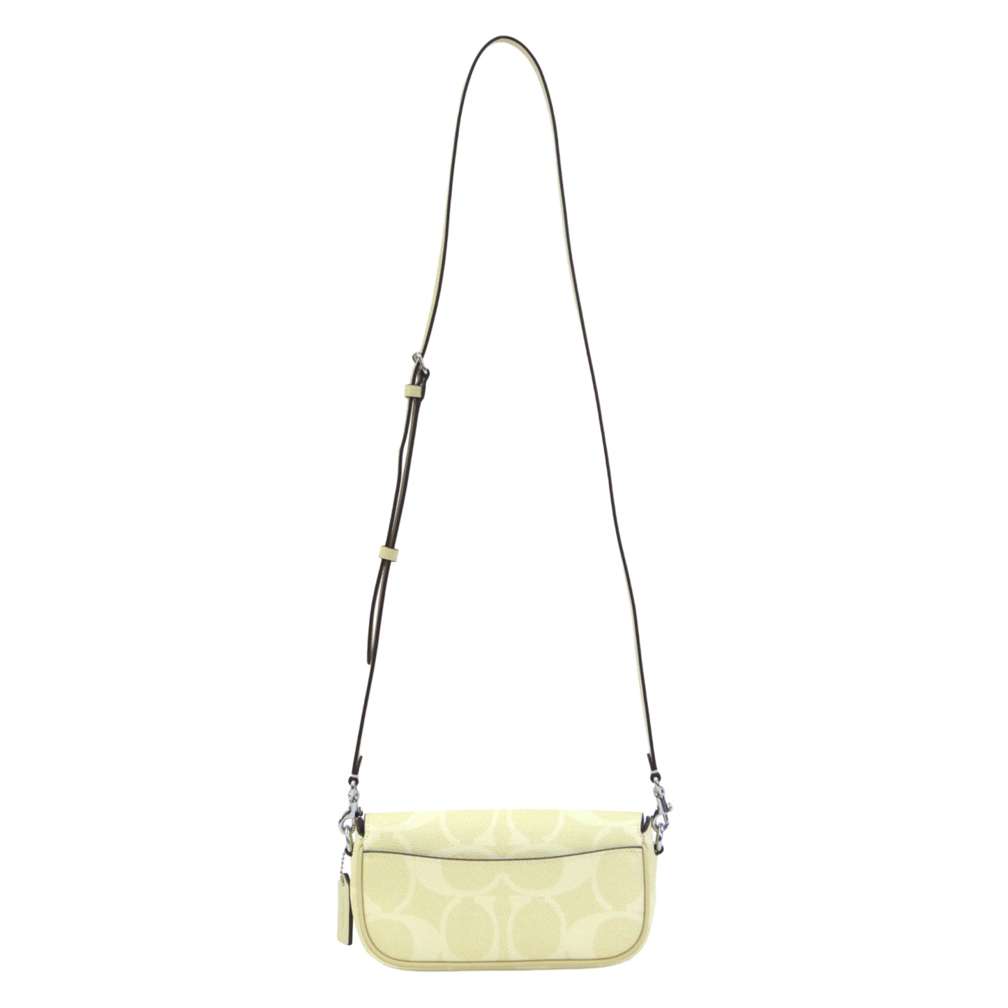 COACH CAN70 HAILEY FLAP BAG MX SIGNATURE CANVAS HAY