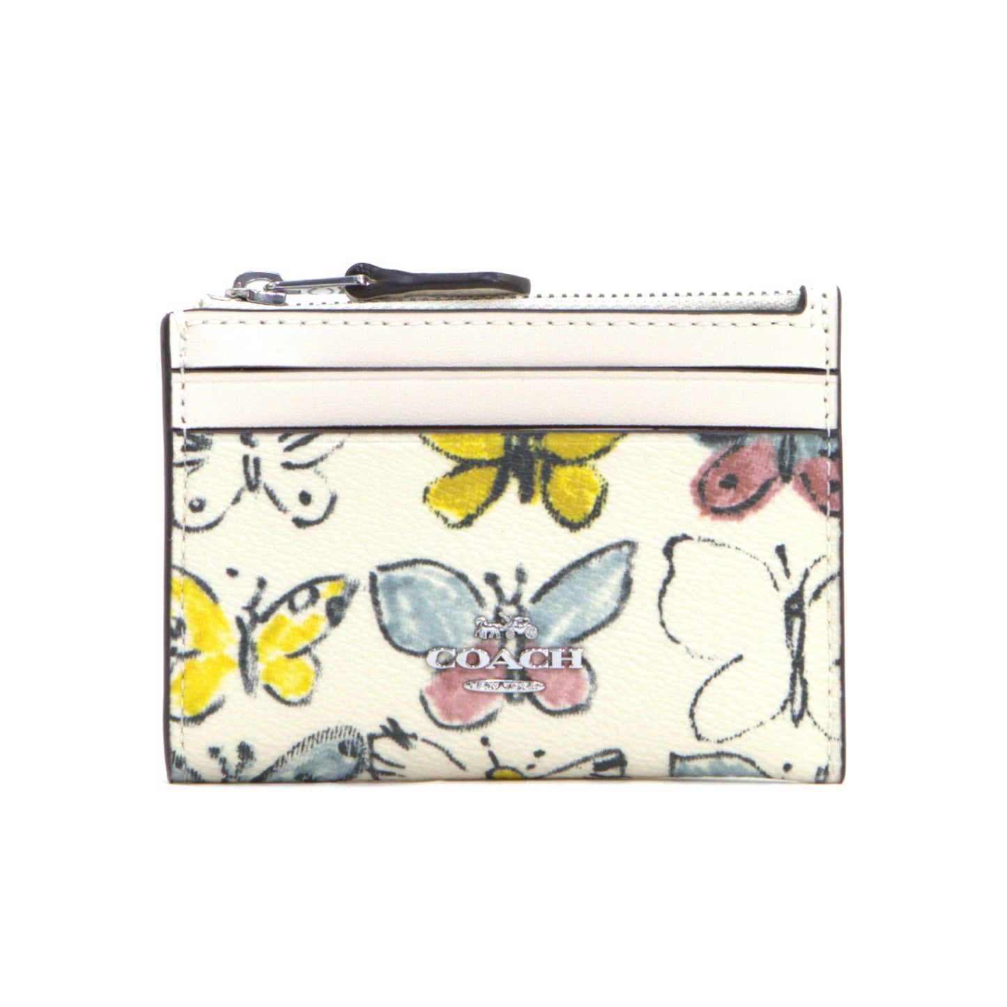 COACH CAR22 MINI ID SKINNY BUTTERFLY CHALK MULTI