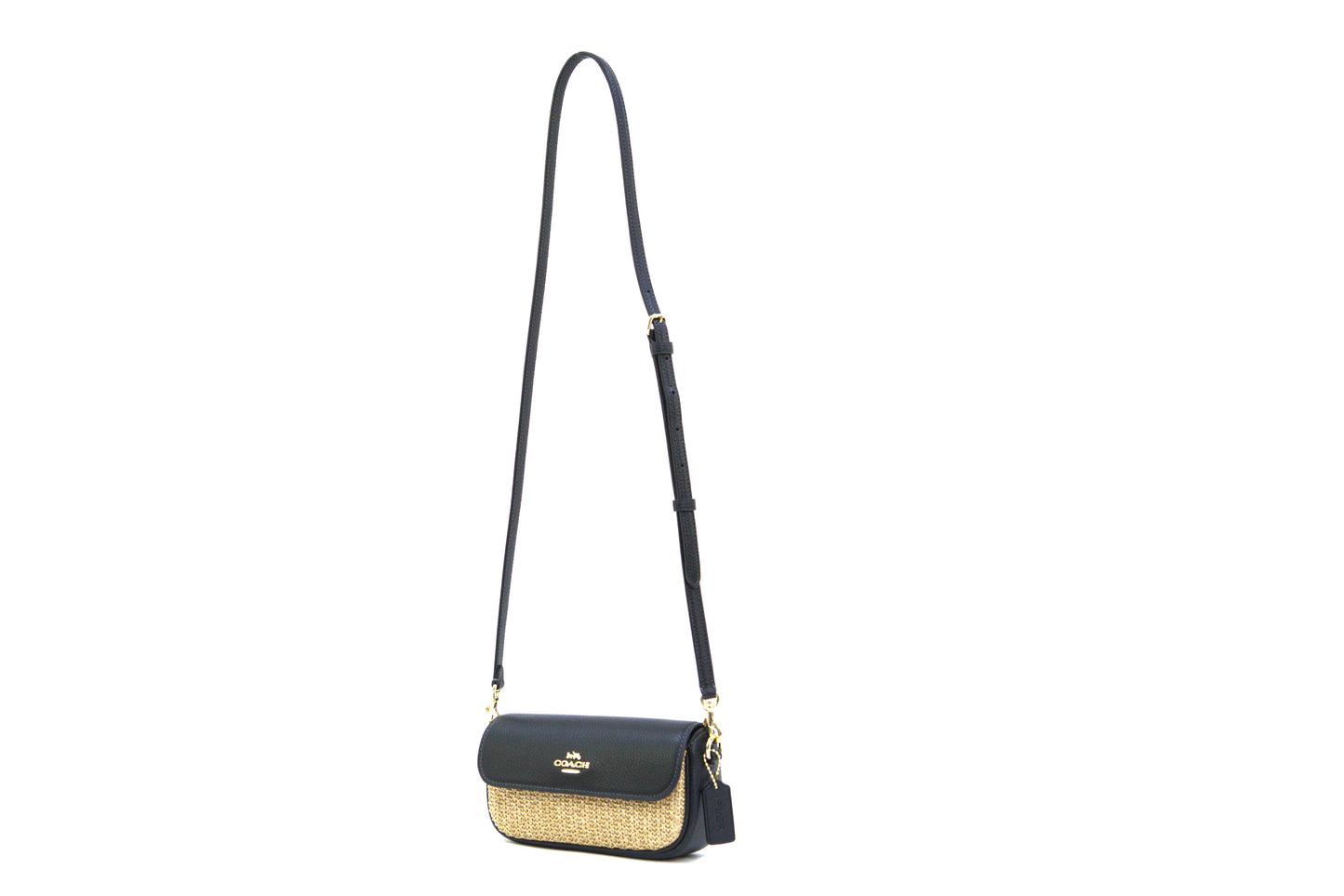 COACH CAN69 HAILEY FLAP BAG STRAW TOAST/BLACK