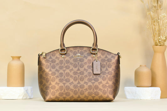 COACH CCM71 MTLLC SIG SADIE SATCHEL BROWN/COOPER