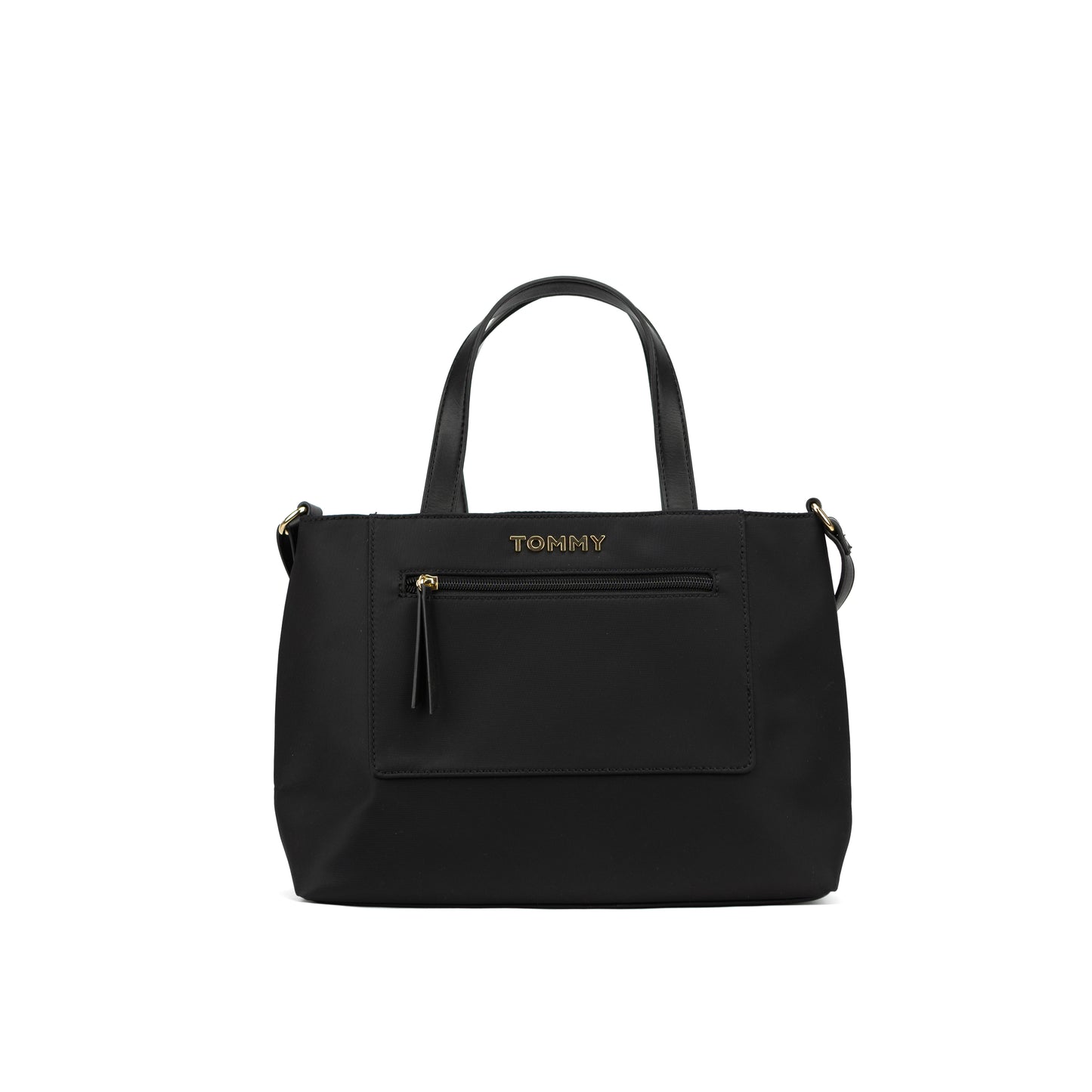 TOMMY HILFIGER BLACK SATCHEL WITH SLING