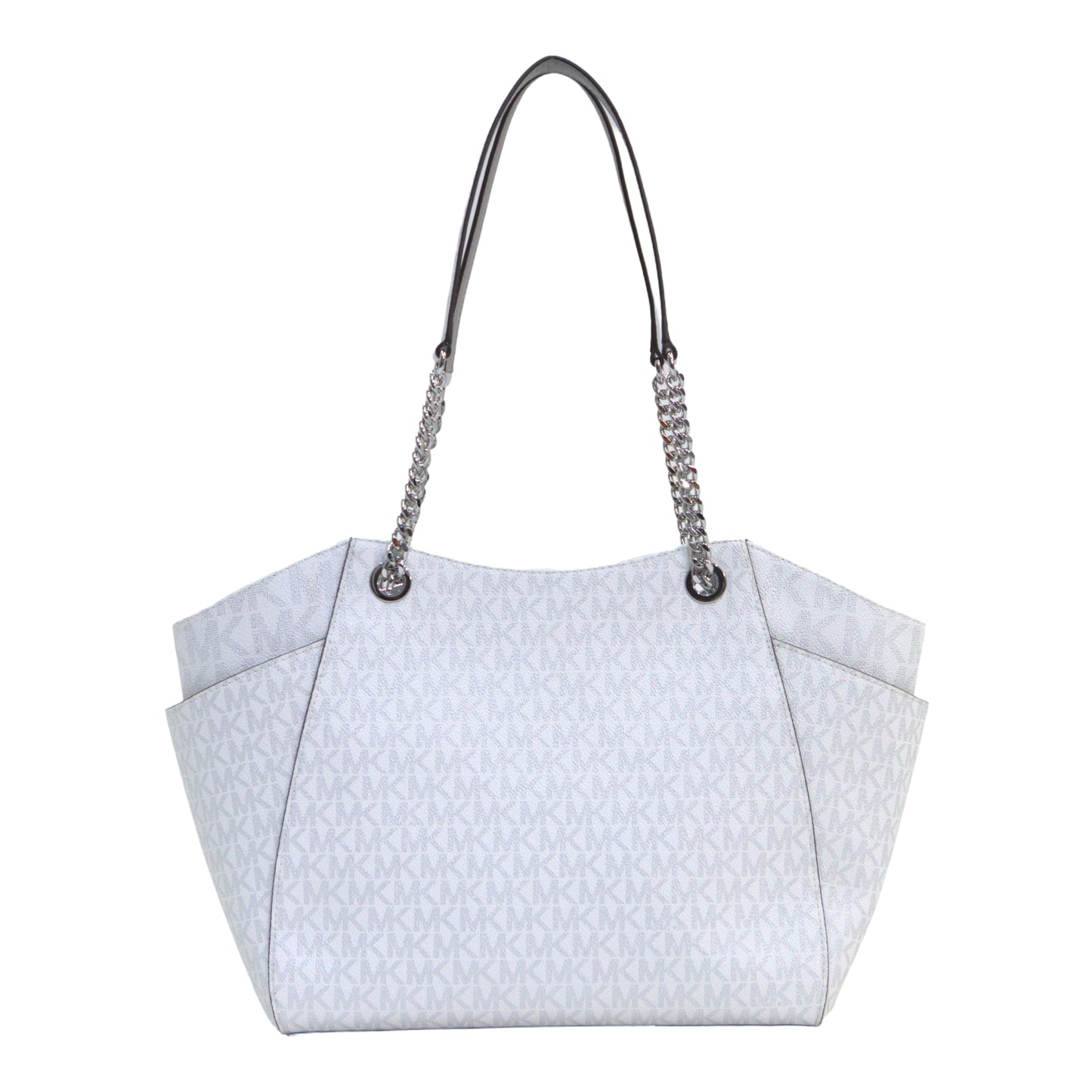 MICHAEL KORS 35F4STVE3V JET SET TRAVEL LARGE CHAIN SHOULDER TOTE SILVER