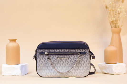 MICHAEL KORS 35R5STTC9V JET SET ITEM LG EW ZP CHAIN CROSSBODY NAVY