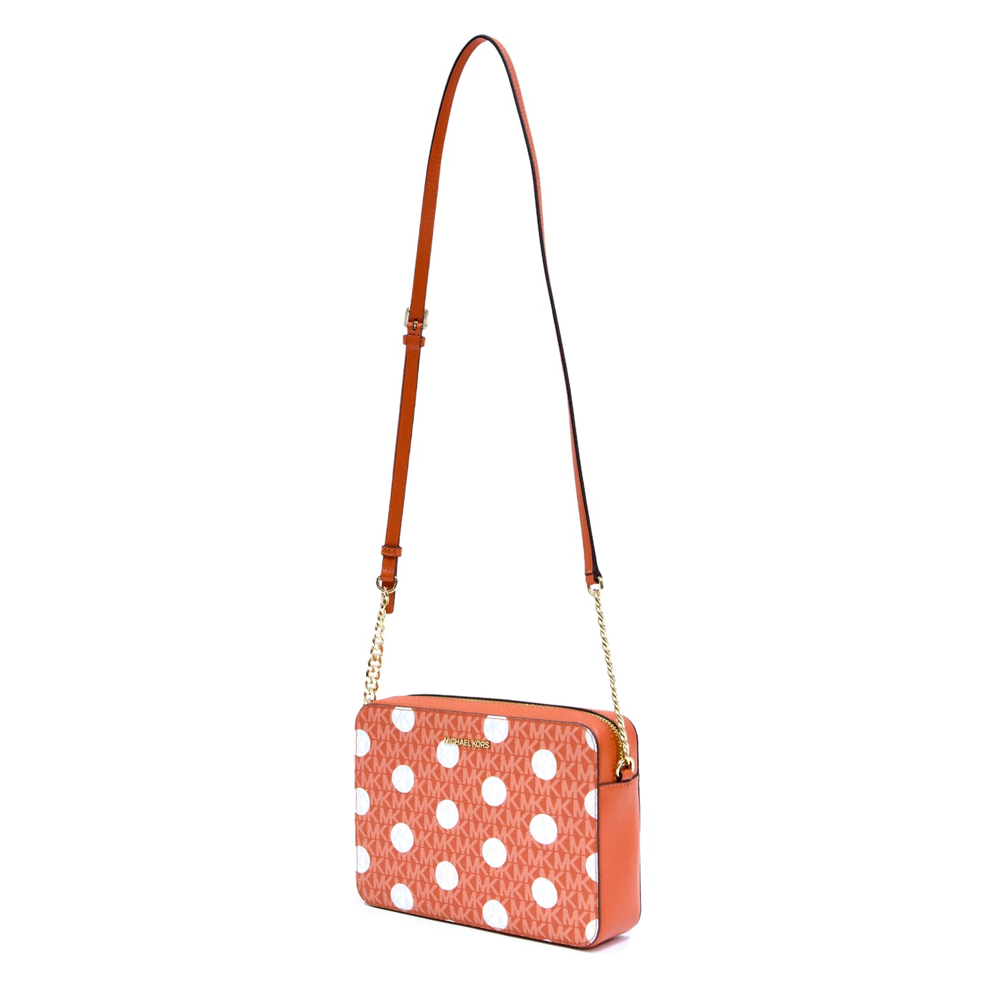 MICHAEL KORS 35S5GTTC30 JET SET POLKA LG EW CROSSBODY RED CLAY