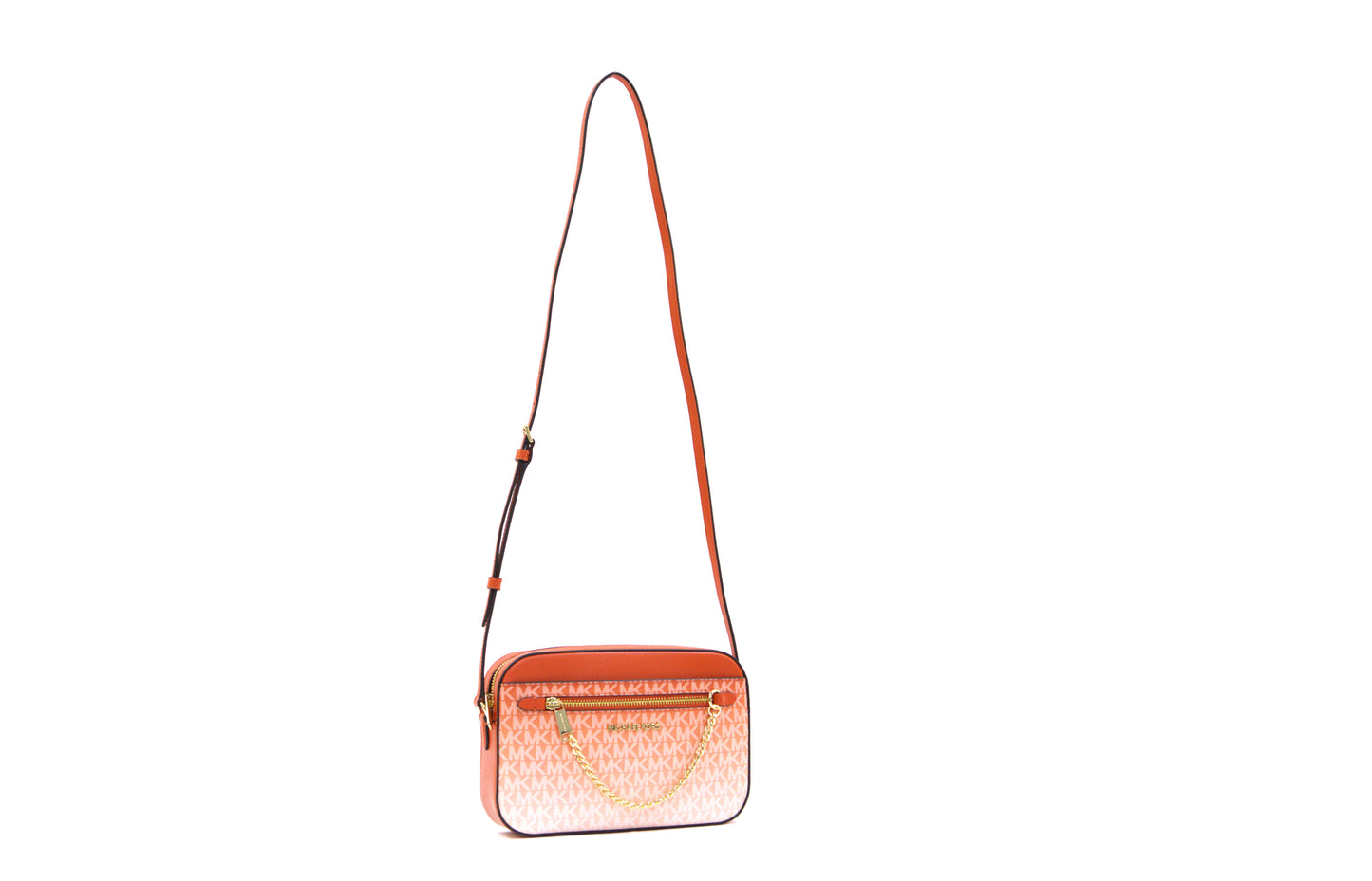 MICHAEL KORS JET SET OMBRE ZIP CHAIN RED CLAY