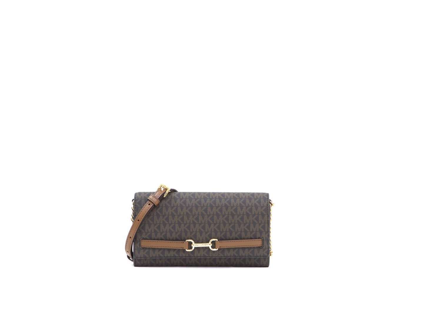 MICHAEL KORS 35S5G27C7B CARSON LARGE WALLET ON A CHAIN BROWN