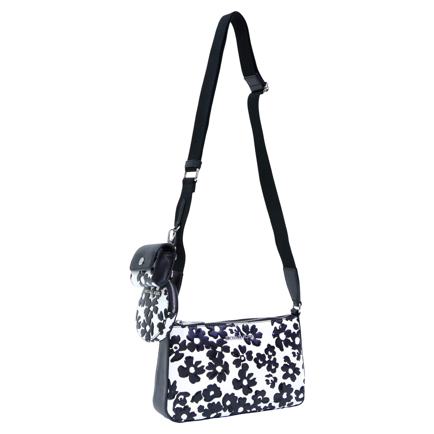 MICHAEL KORS 35S5STVC5Y JET SET TRAVEL SM CROSSBODY WITH TECH ATTACH BLACK