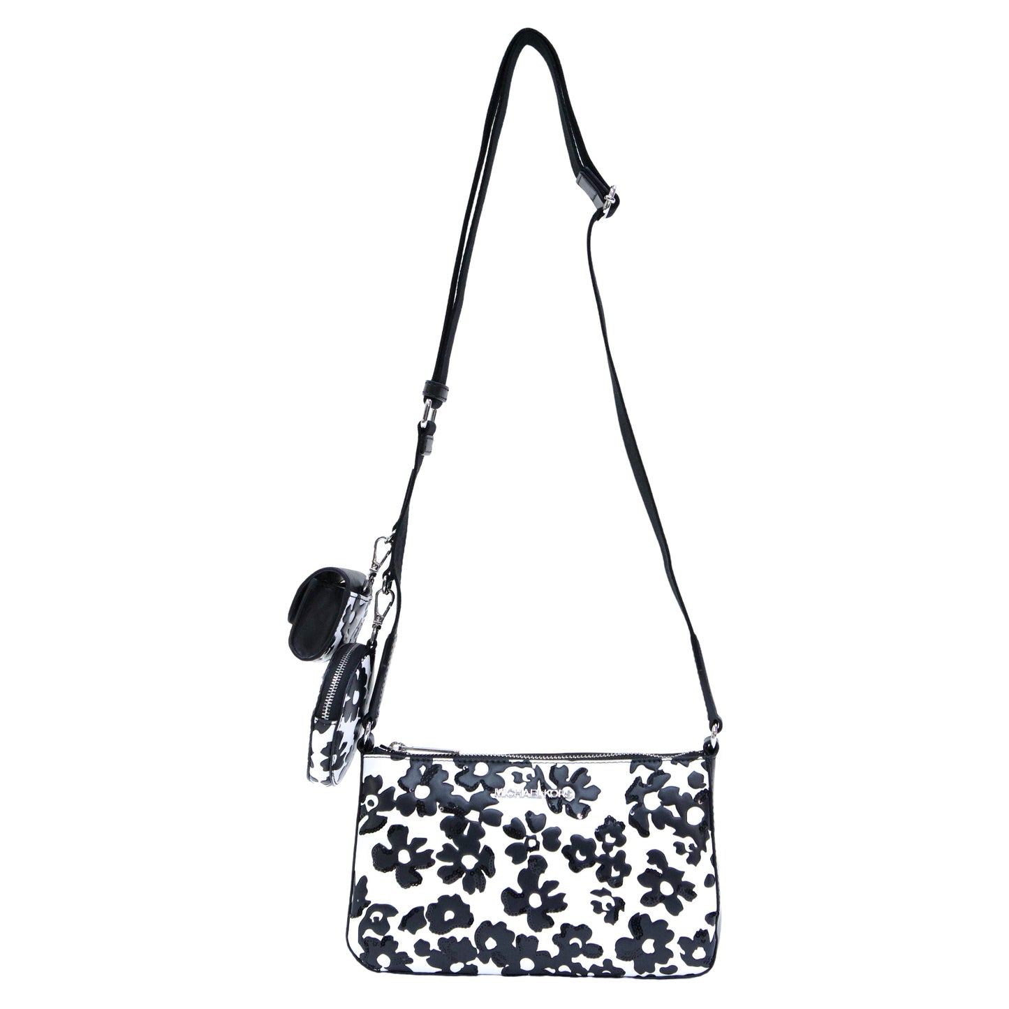 MICHAEL KORS 35S5STVC5Y JET SET TRAVEL SM CROSSBODY WITH TECH ATTACH BLACK