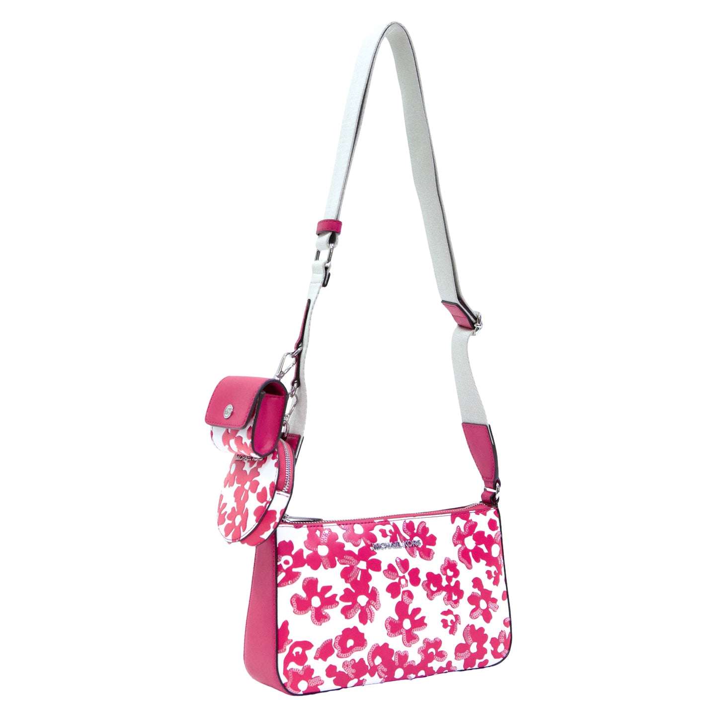 MICHAEL KORS 35S5TVC5Y JET SET TRAVEL SM CROSSBODY WITH TECH ATTACH DRAGON FRUIT