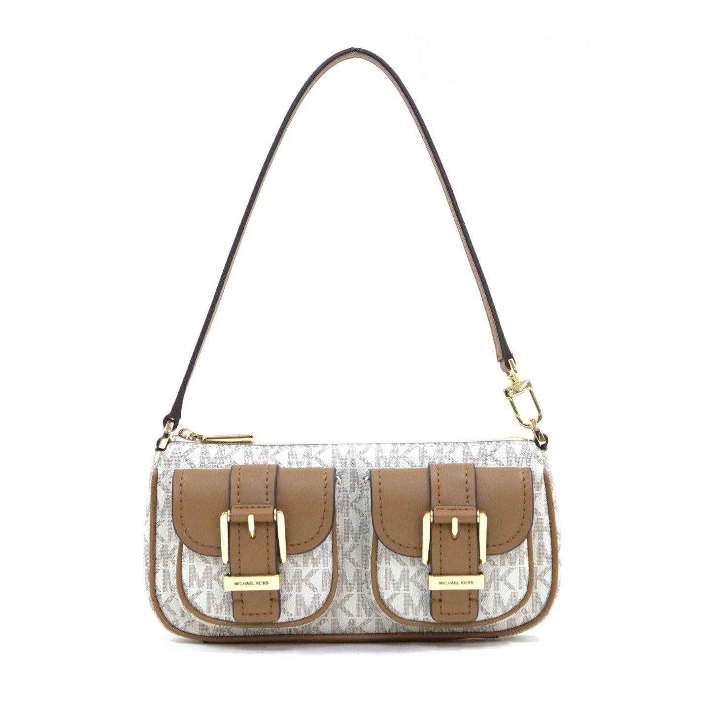 MICHAEL KORS 32S5GZCU1B ZOE SMALL CONVERTIBLE POUCHETTE VANILLA/ACORN