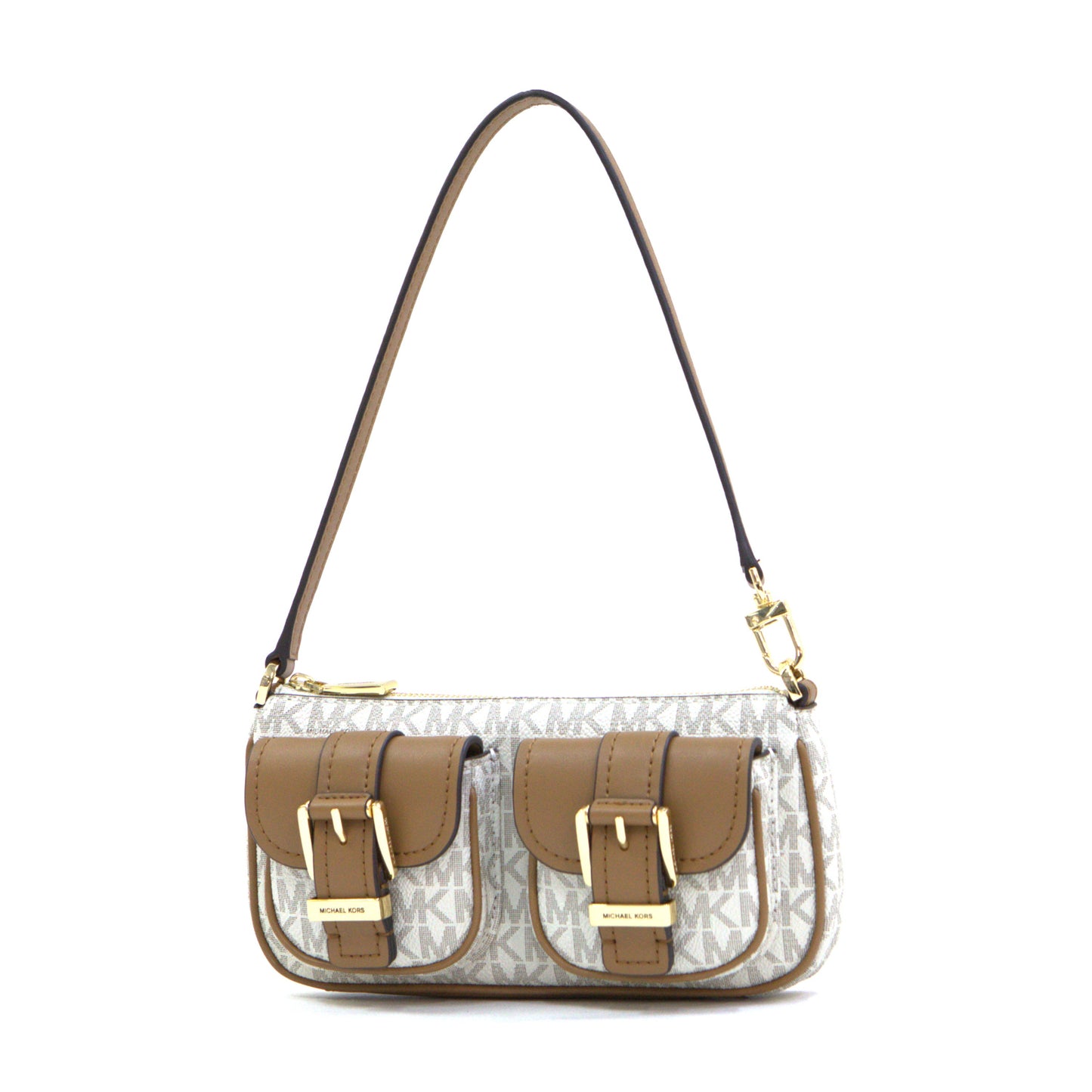 MICHAEL KORS 32S5GZCU1B ZOE SMALL CONVERTIBLE POUCHETTE VANILLA/ACORN