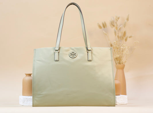 TORY BURCH ELLA 1361440225 NYLON TOTE PALM GREEN