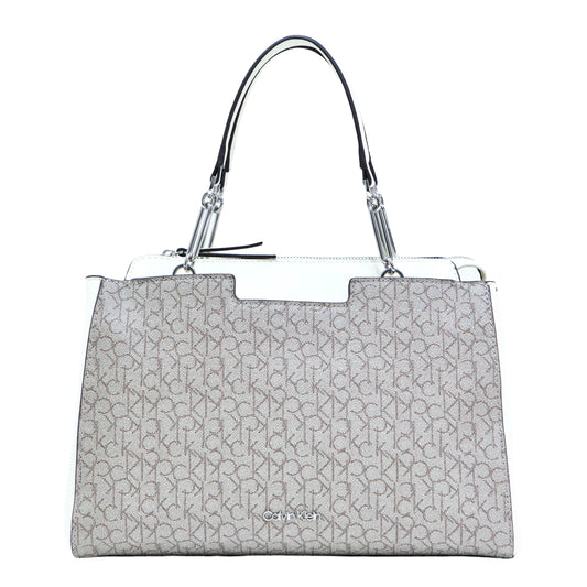 CALVIN KLEIN H5ADJXH3 SATCHEL ALMOND/WHITE