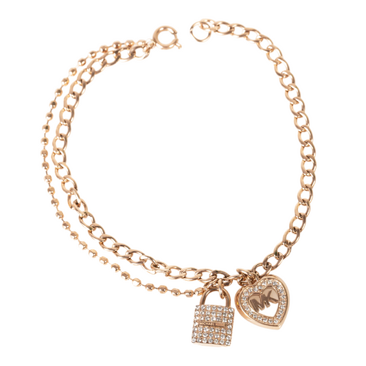 Michael Kors New Heart & Lock logo Bracelet - MKJX7178791 - 796483511941