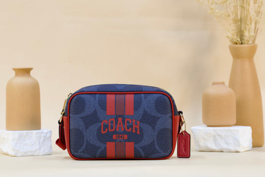 COACH CBM36 MINI JAMIE CROSSBODY VARSITY DENIM/BOLD RED
