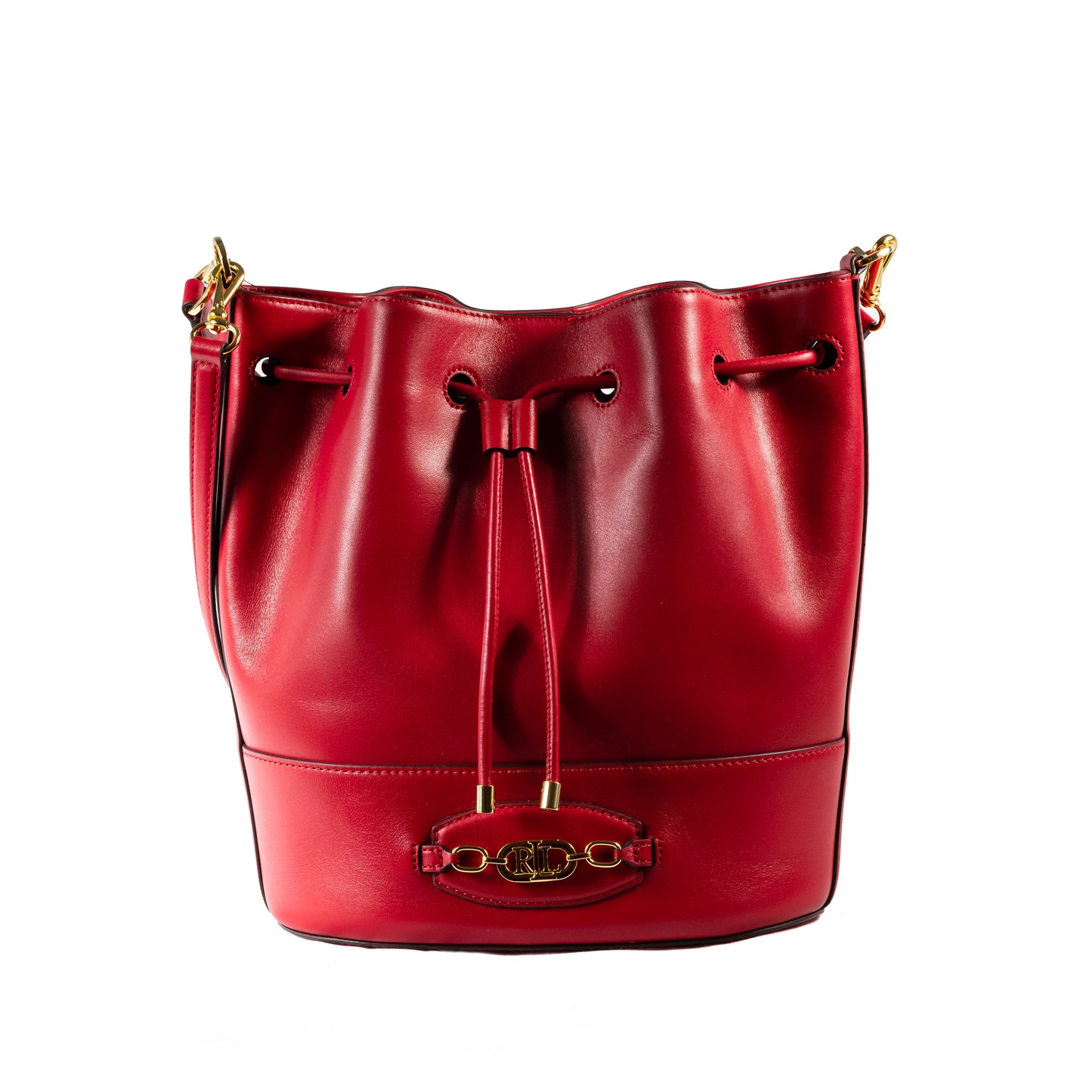 Ralph Lauren Leather Large Andie Drawstring Bag