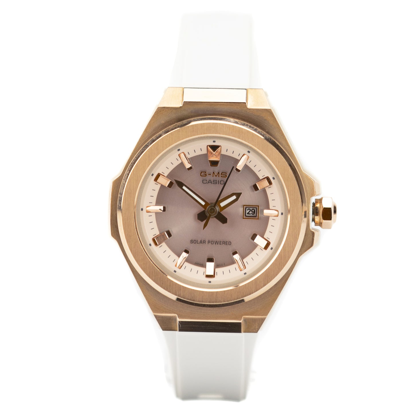 Casio Women's Analog Watch Rose Gold/White Solar Powered - MSGS500G-7A2 - 889232268750