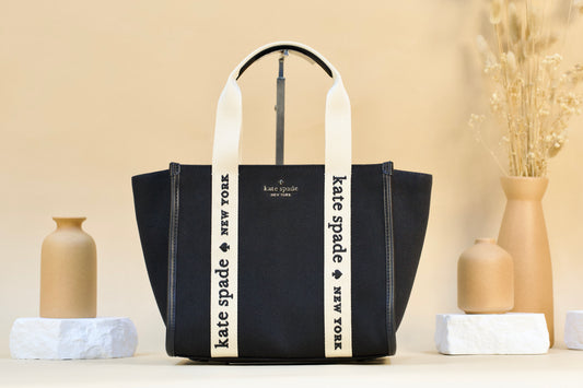 KATE SPADE KG767 SMALL TOTE CANVAS BLACK