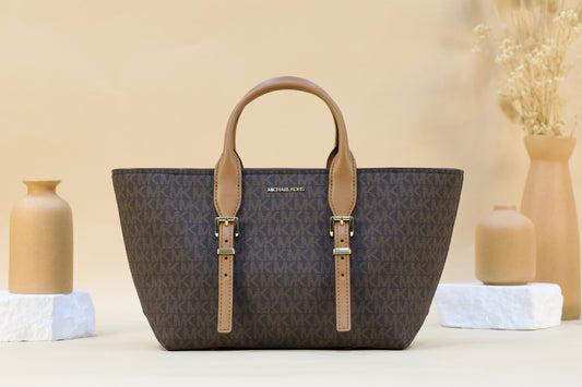 MICHAEL KORS 30RG5G90S1B MOORE SMALL SATCHEL BROWN/ACORN