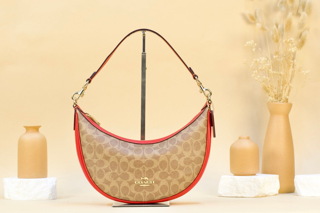 COACH CCL26 SIG ARIA SHOULDER BAG TAN/CARNATION