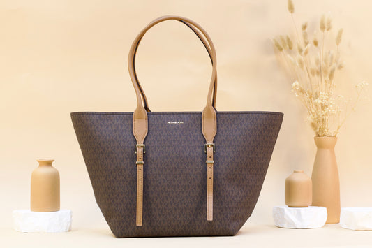 MICHAEL KORS 30R5G90T7B MOORE LARGE BUCKET TOTE BROWN/ACORN