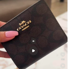 Coach Snap Wallet in Signature Canvas BROWN