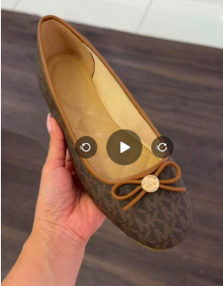 Michael Kors Savannah Signature Logo Ballet Brown US7.5