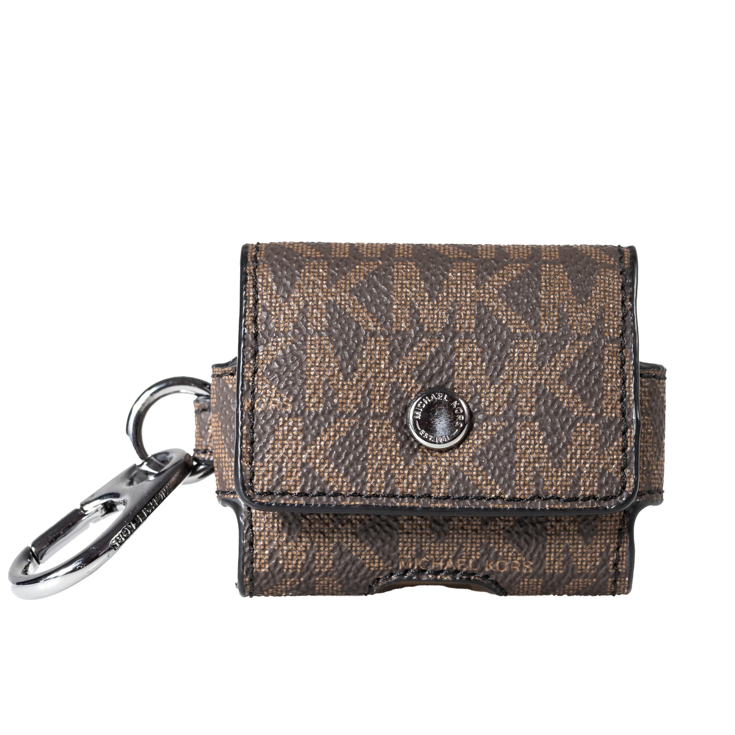 Michael Kors Gifting UniSex Expandable Airpod Earbud Case MK Brown In Gift Box