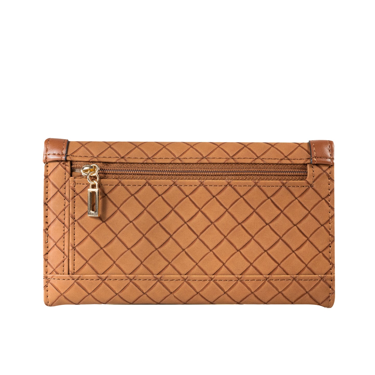 GUESS Wilderson Woven Slim Clutch - Brown