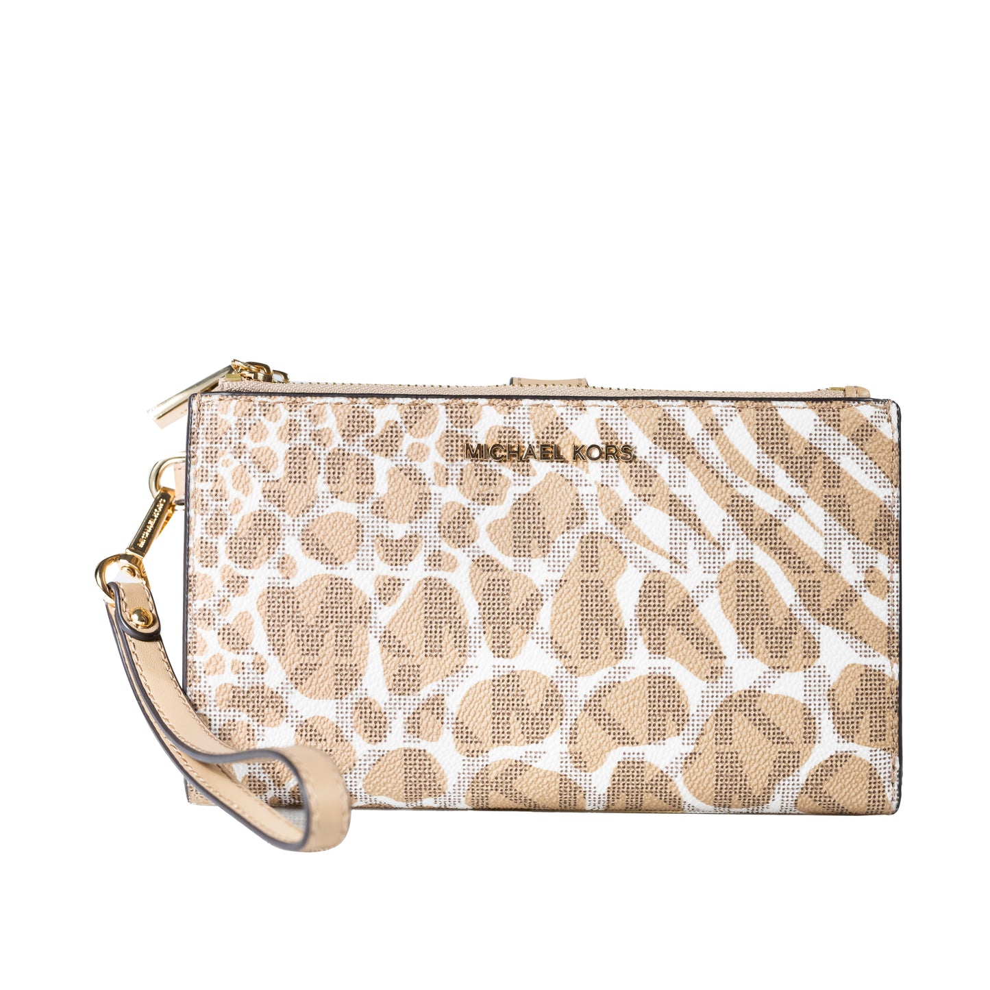 Michael Kors Jet Set Double Zip Wristlet - Camel Multi