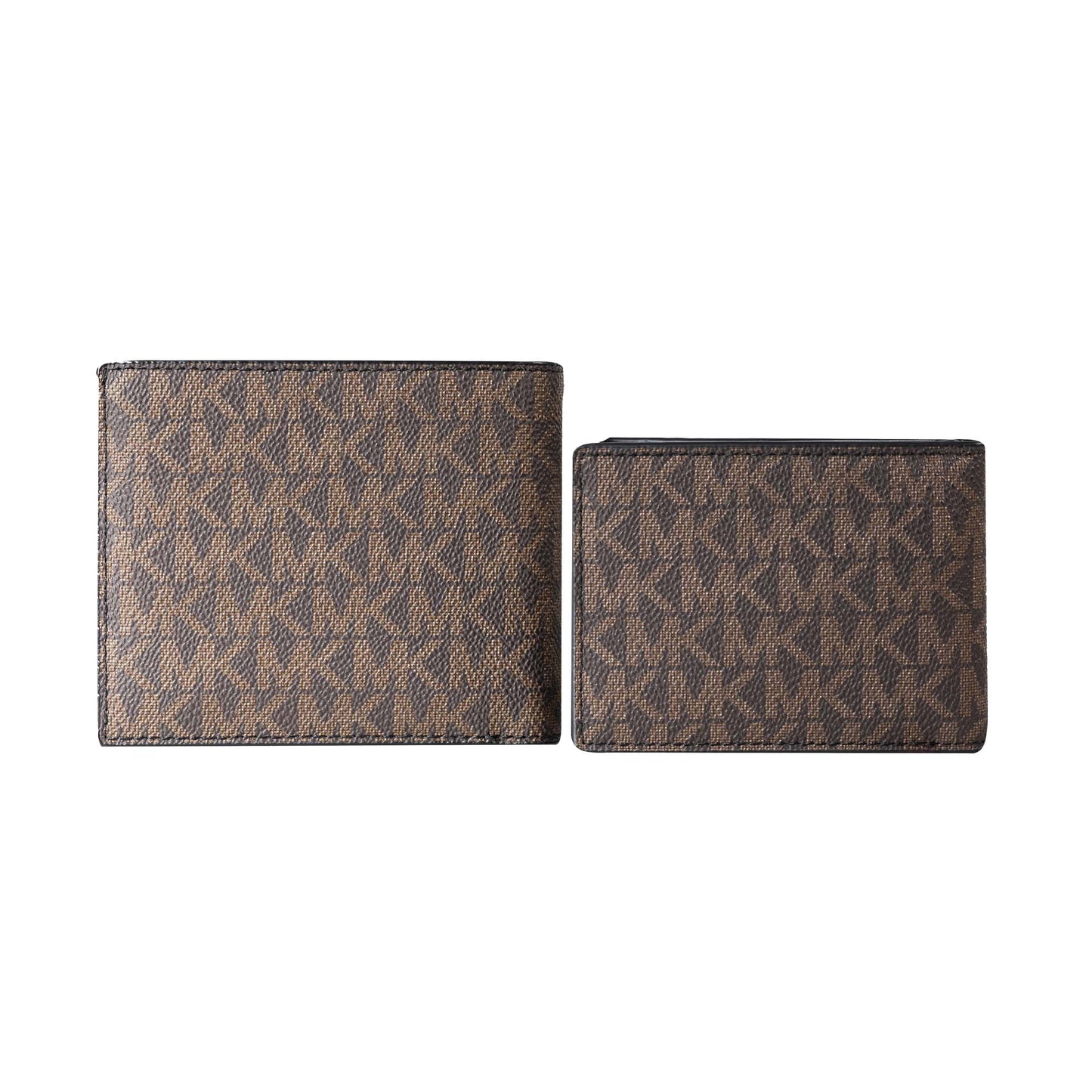 Michael Kors Bifold 3 in 1 Wallet Box Set Brown Neon Green Logo