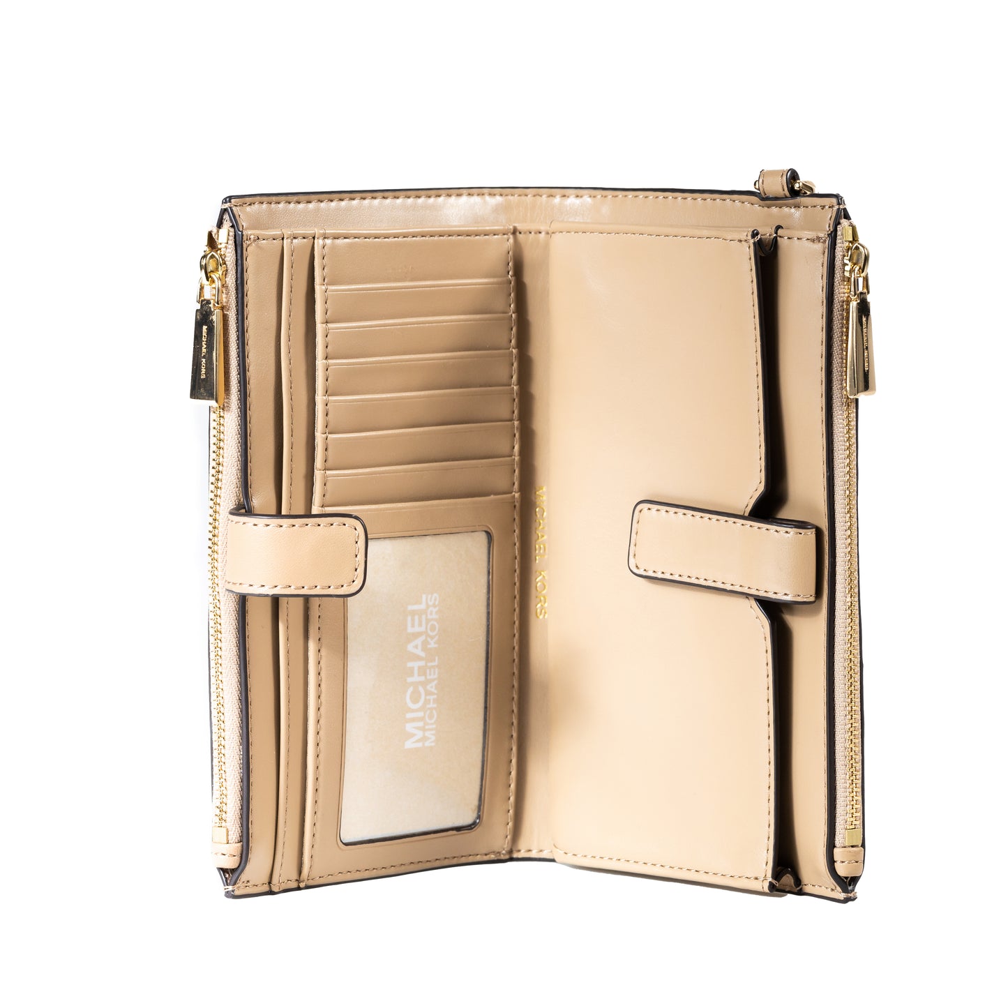 Michael Kors Jet Set Double Zip Wristlet - Camel Multi