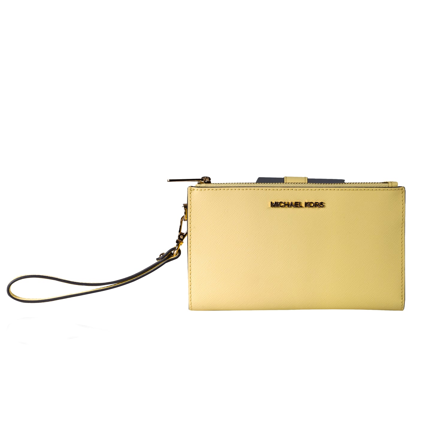 MICHAEL KORS JET SET TRAVEL 35F8GTVW0L BUTTERCUP DOUBLE ZIPPED WRISTLET