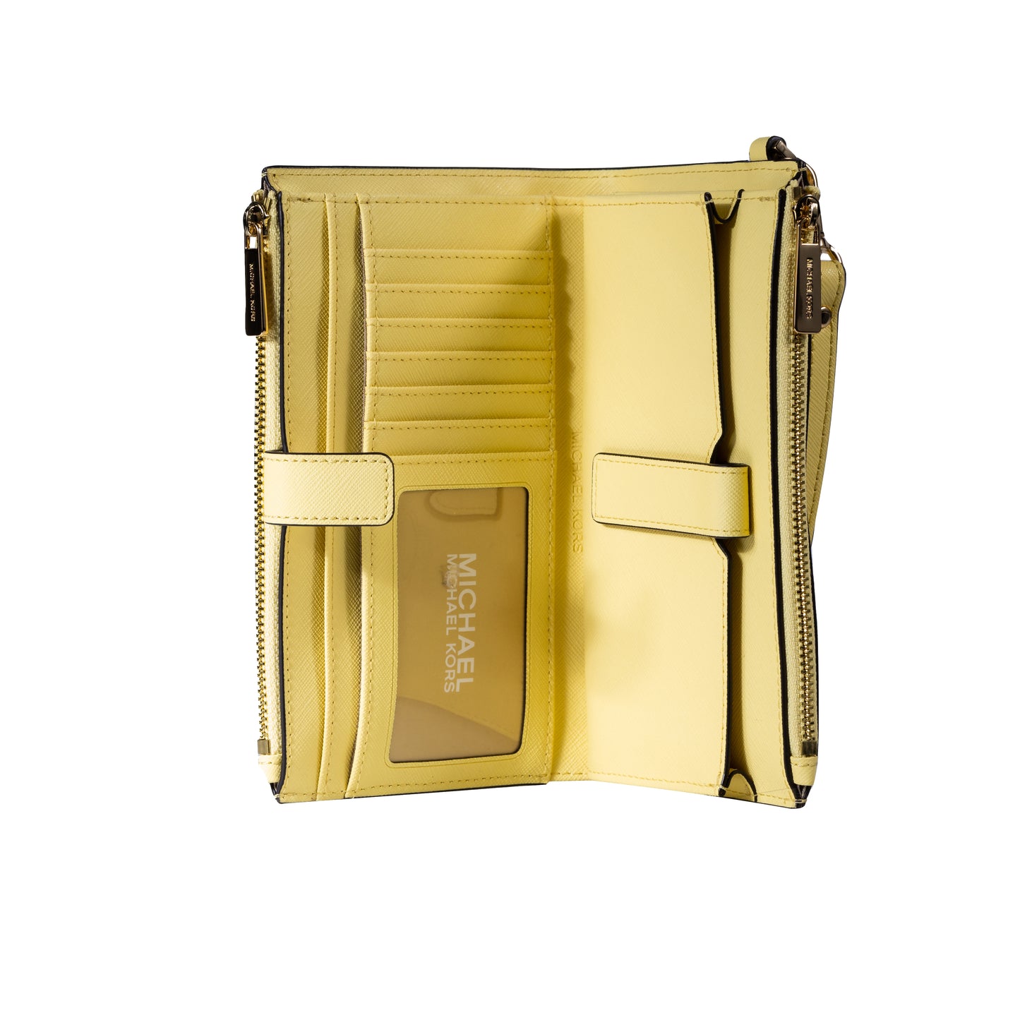 MICHAEL KORS JET SET TRAVEL 35F8GTVW0L BUTTERCUP DOUBLE ZIPPED WRISTLET