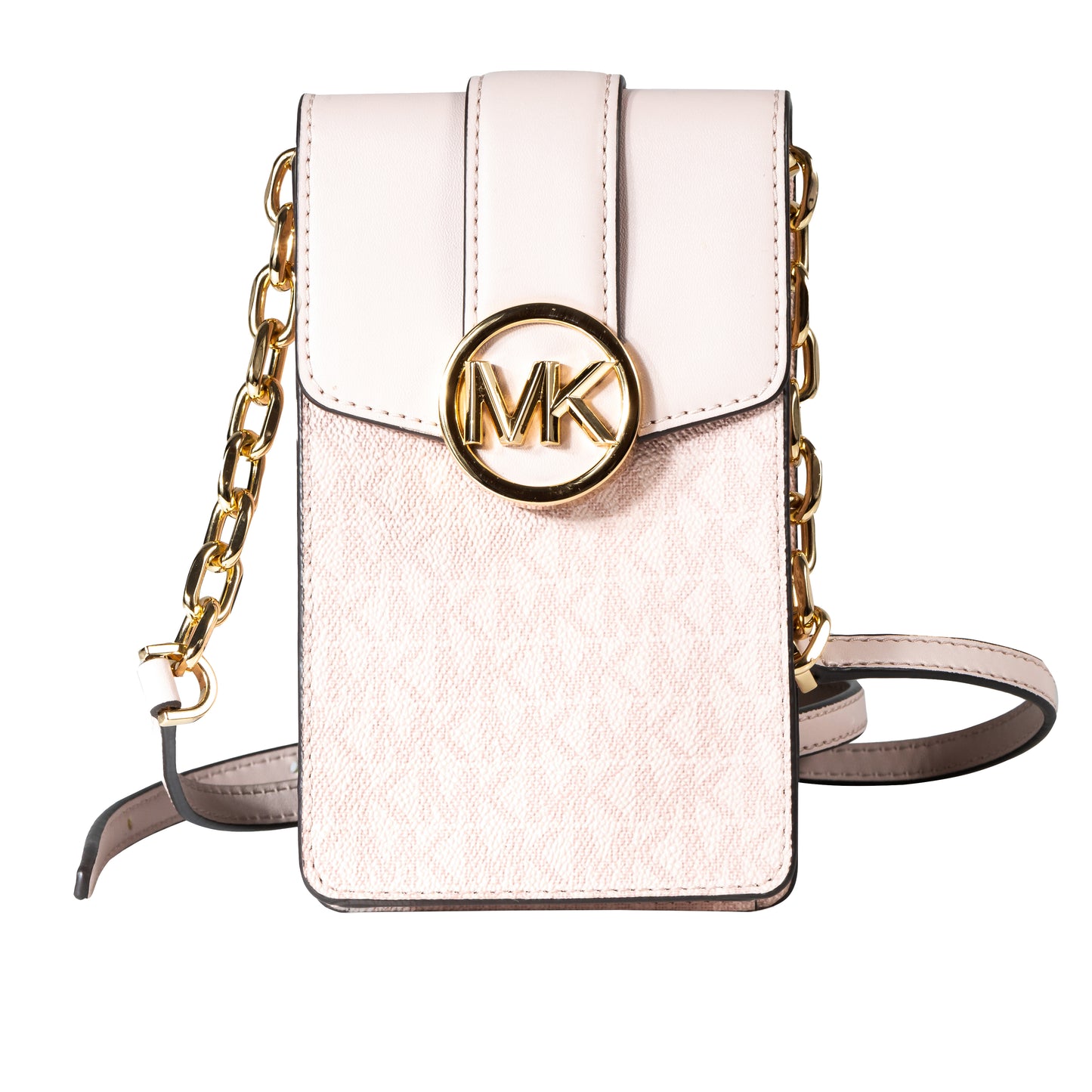 Michael Kors Carmen Small Logo Smartphone Crossbody Bag Dake Powder