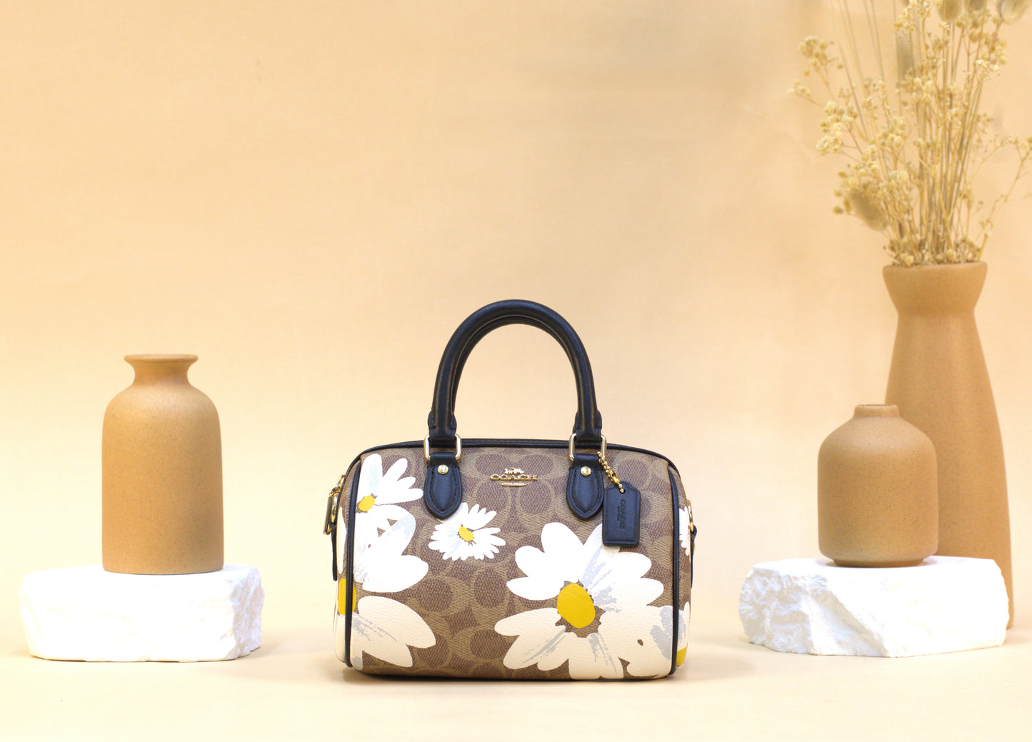 COACH CZ596 ROWAN MINI CROSSBODY SIG FLORAL TAN MULTI