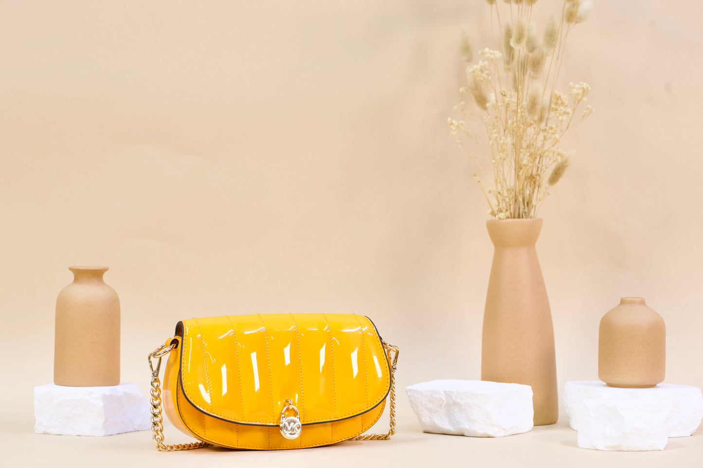 MICHAEL KORS MILA PATENT CROSSBODY POP ORANGE