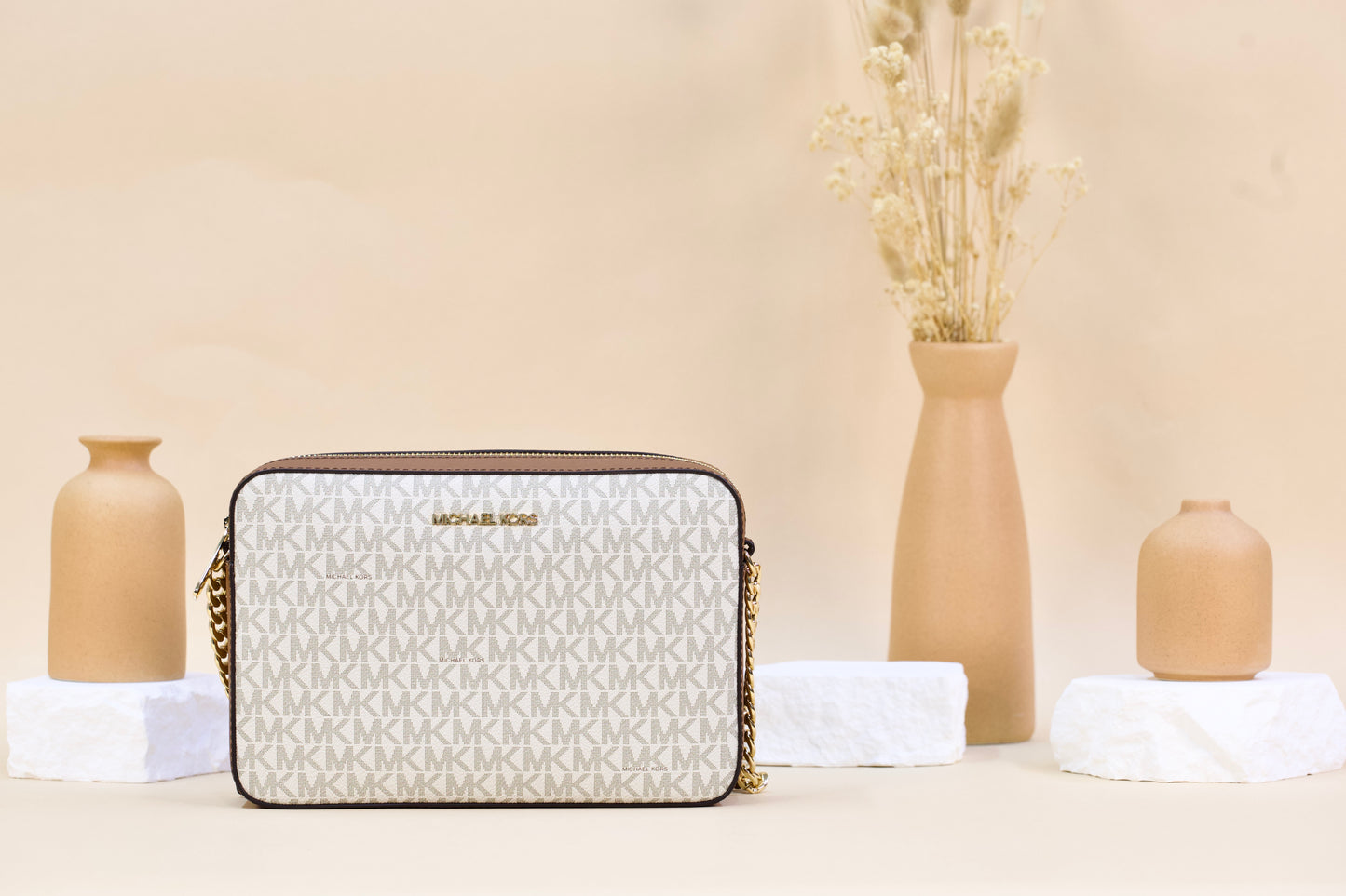 Michael Kors Jet Set Large East/West Crossbody Vanilla