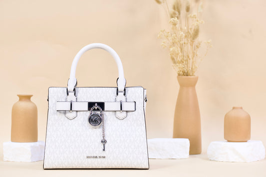 MICHAEL KORS 35T4SHMS1B HAMILTON SM SATCHEL OPTIC WHITE