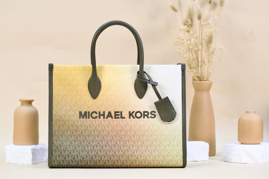 Michael Kors Mirella Women Medium Logo East West Crossbody Tote Bag-Olive Multi