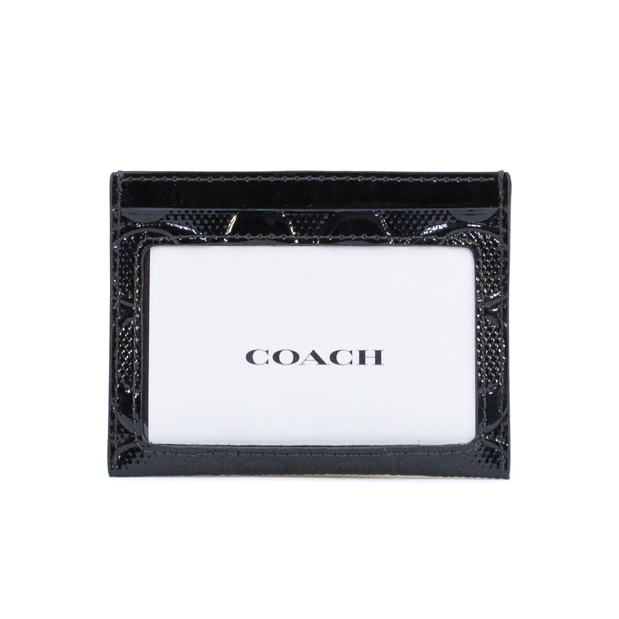 COACH CV422 SLIM ID SIG PATENT BLACK