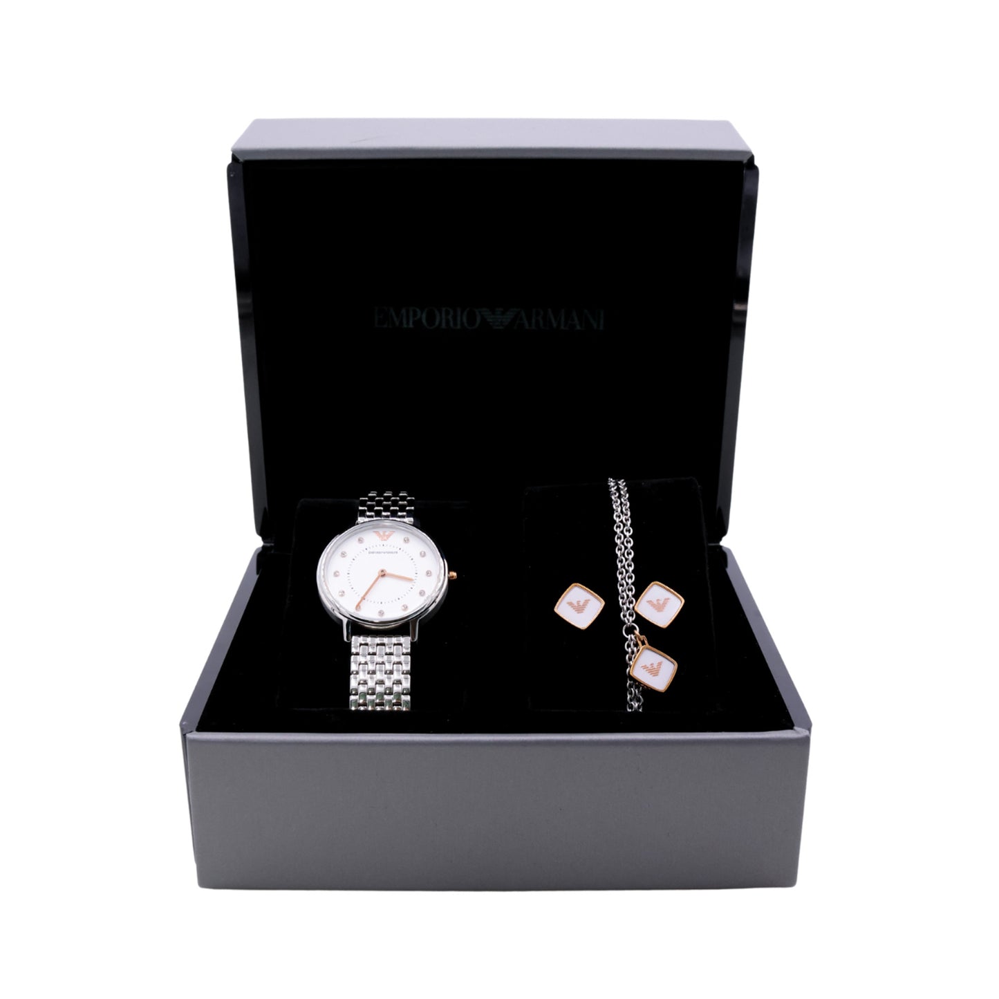 Emporio Armani Quartz Diamond White Dial Ladies Watch - AR80023 - 723763278027