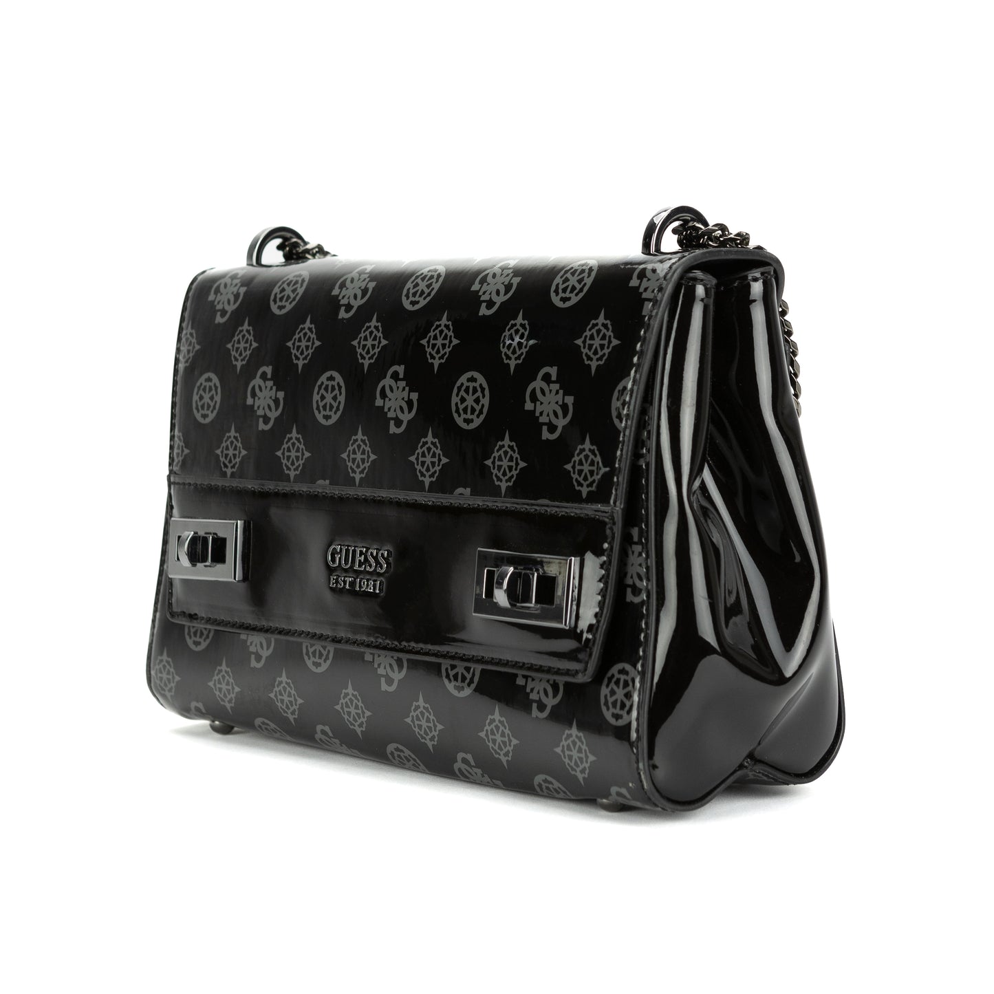 GUESS-Katey Flap Shoulder Bag - Coal Logo - PM787019