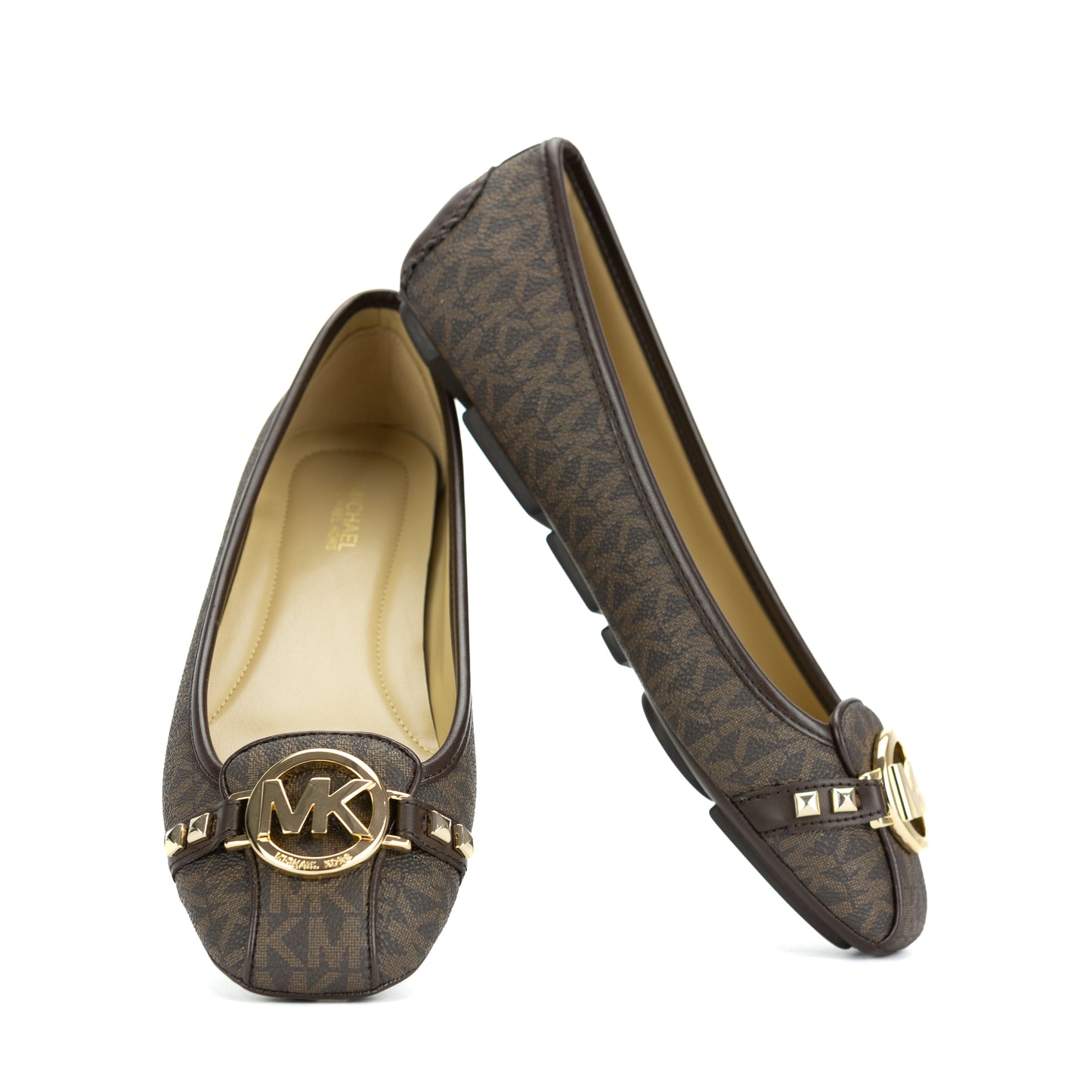 Michael Kors Fulton Studded Logo Moccasin Brown US 8
