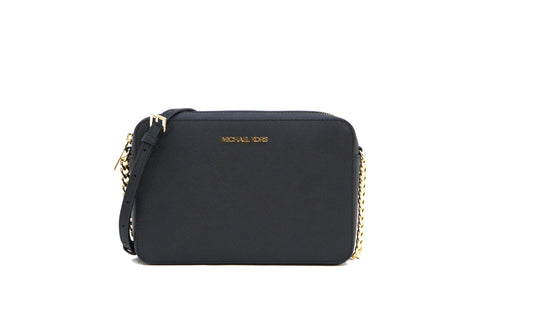 Michael Kors Jet Set Large Saffiano Leather Crossbody Bag - Black
