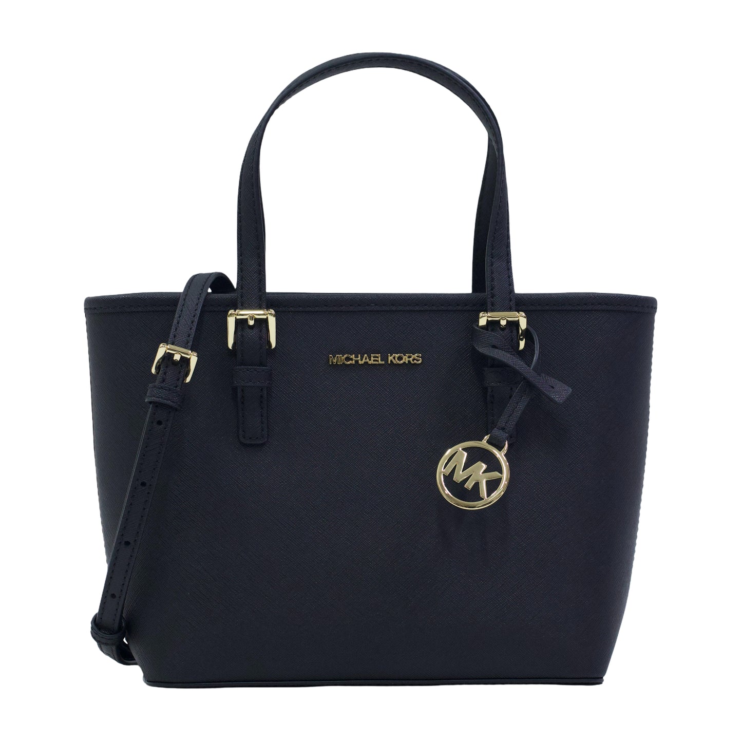 MICHAEL KORS 35T9GTVT0L JET SET TRAVEL CRYL CONV TZ TOTE BLACK